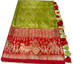 Pick & Pick Kangivaram saree with ready-to-wear pico faul with blouse stitching and tassel.