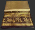 Gold with chocolate brown light weight pattu saree