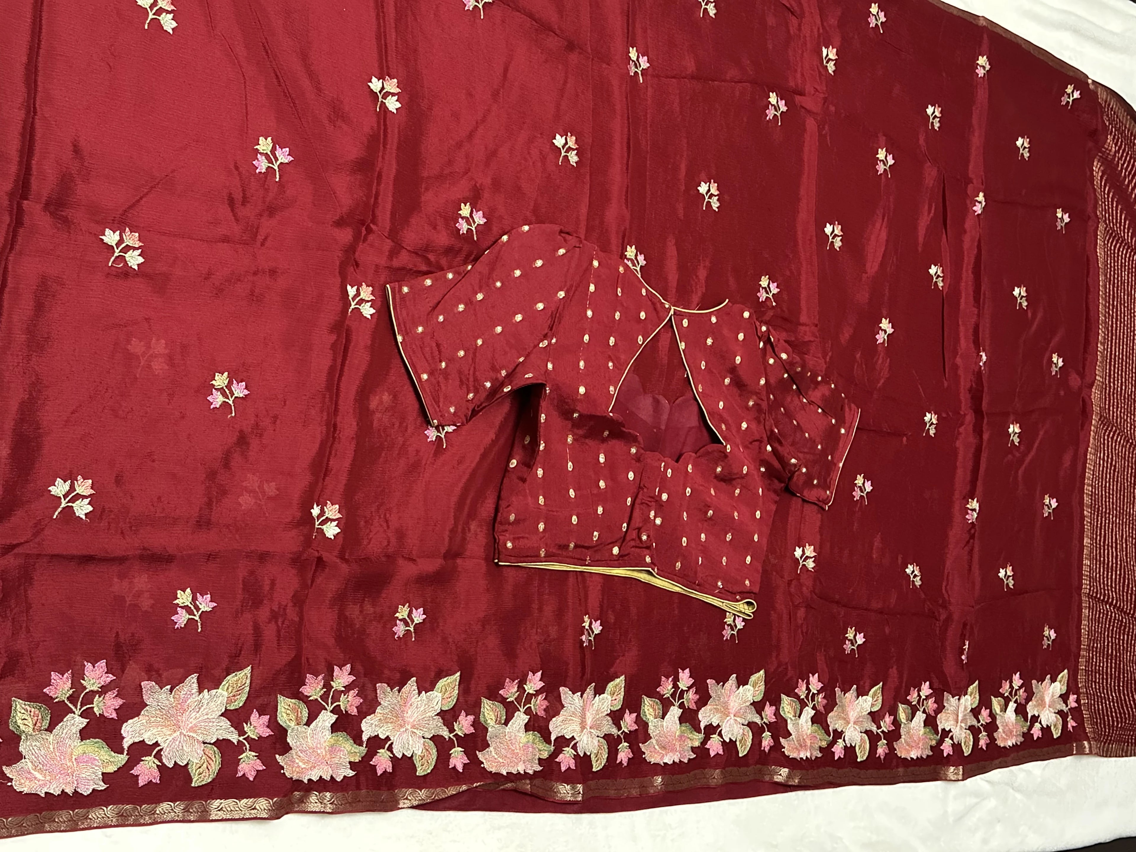 Saree with flowers