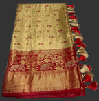Gold and Red  Kanjivaram Saree with Blouse