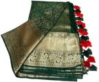 Lightweight pattu saree with ready-to-wear pico faul with Stitched blouse and tassel