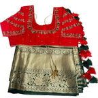 Lightweight pattu saree with ready-to-wear pico faul with Stitched blouse and tassel