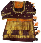Kangivaram saree with ready-to-wear pico faul with blouse stitching and tassel