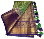 Pick & pick double od saree with pico faul and Stiched blouse and tassel