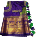 Pick & pick double od saree with pico faul and Stiched blouse and tassel